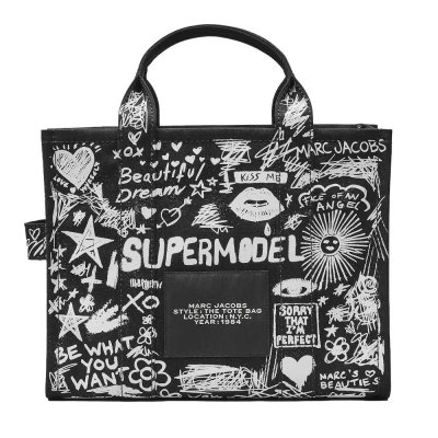 THE PUNK SCRIBBLE CANVAS MEDIUM TOTE BAG